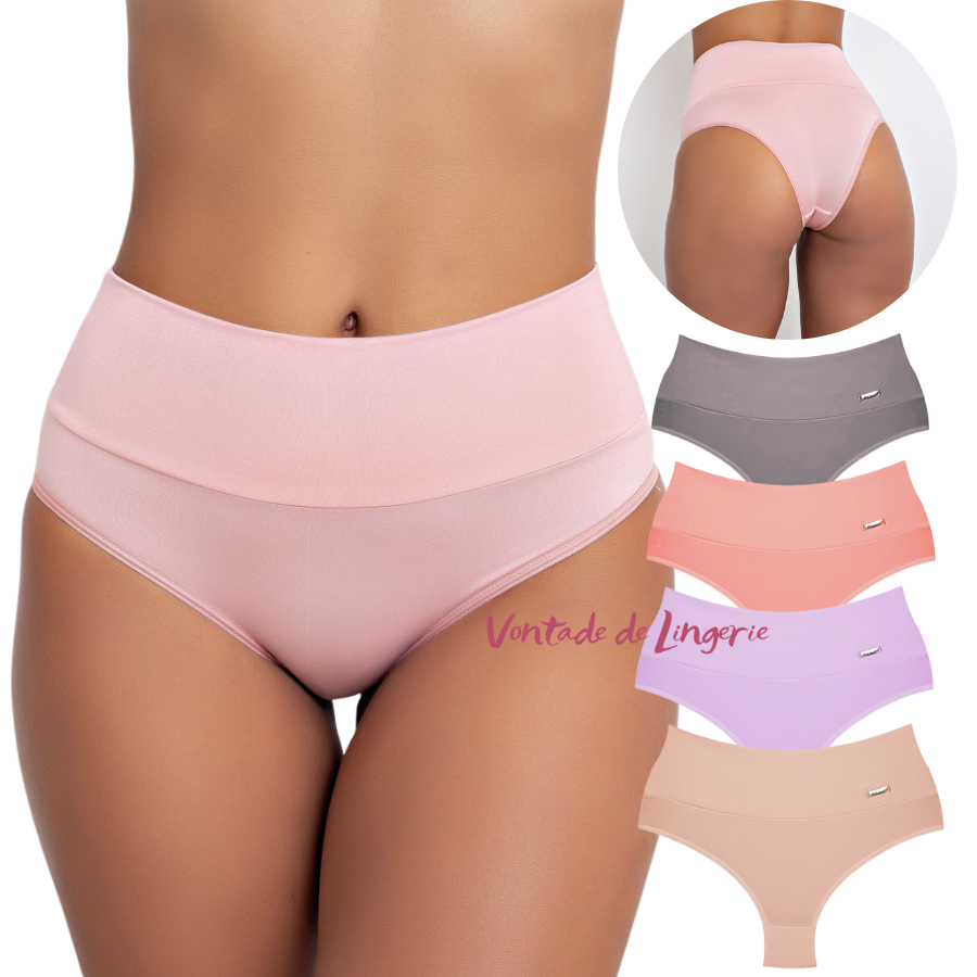 Pack Calcinhas Tanga Cós Alto Conforto MicroFibra Exclusiva A