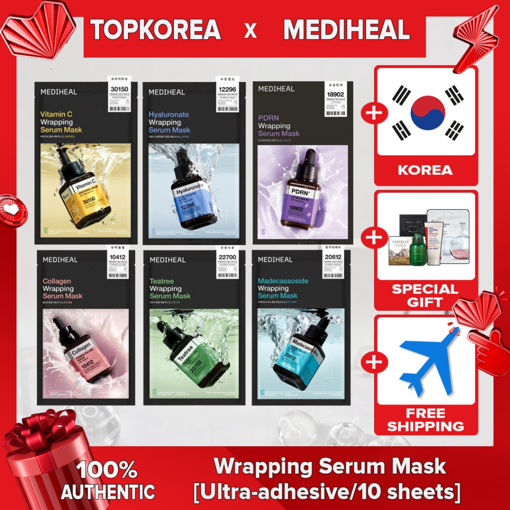 Máscara De Soro De Embrulho Mediheal (6 Tipos) [Ultraadesiva/10 Folhas] TOPKOREA Envio Da Coreia