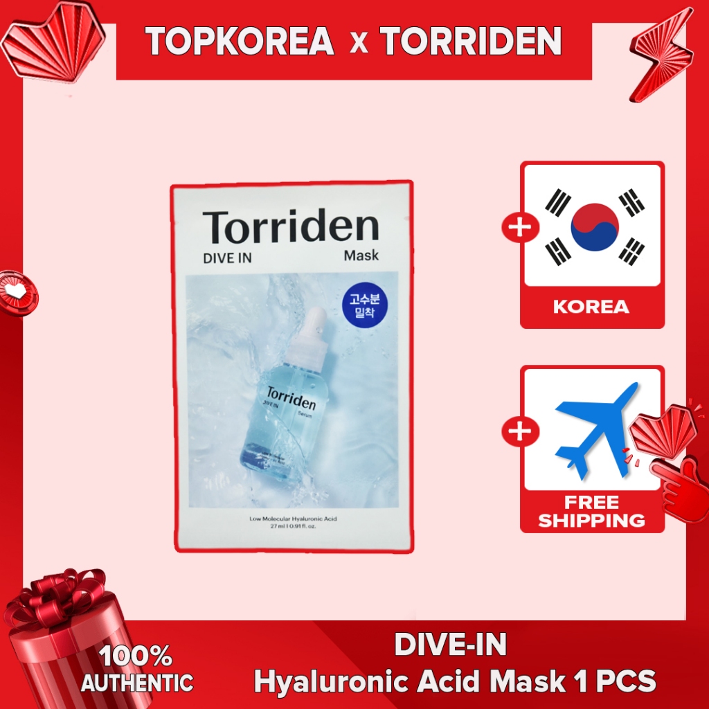 ★ Torriden Máscara De Ácido Hialurônico DIVE-IN 1 PCS TOPKOREA Envio Da Coreia