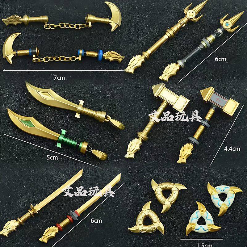 Rear Pass Weapon 8 Pieces Toy DIY Accessories Weapon Plastic Material Dragon Sword Iron Hammer Gold Chain om15