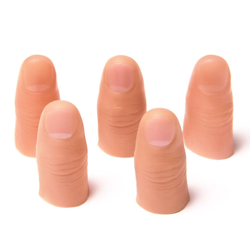 Novos 5Pcs Mangas de Dedo Mágico em Silicone Simuladas, Algemas com Impressão Digital, Confortáveis e Ajustadas como