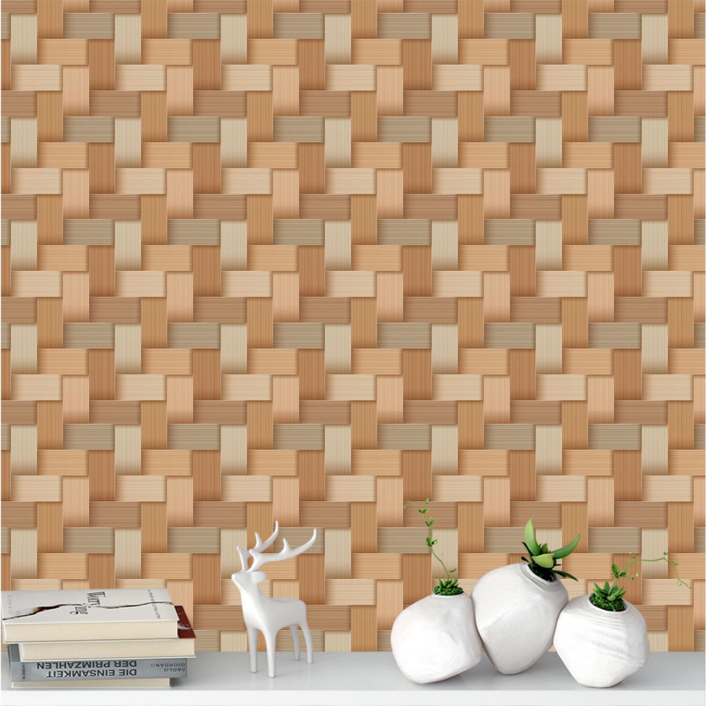 Papel de Parede Adesivo Decorativo Madeira Simulada Trançada em Diversos Tons