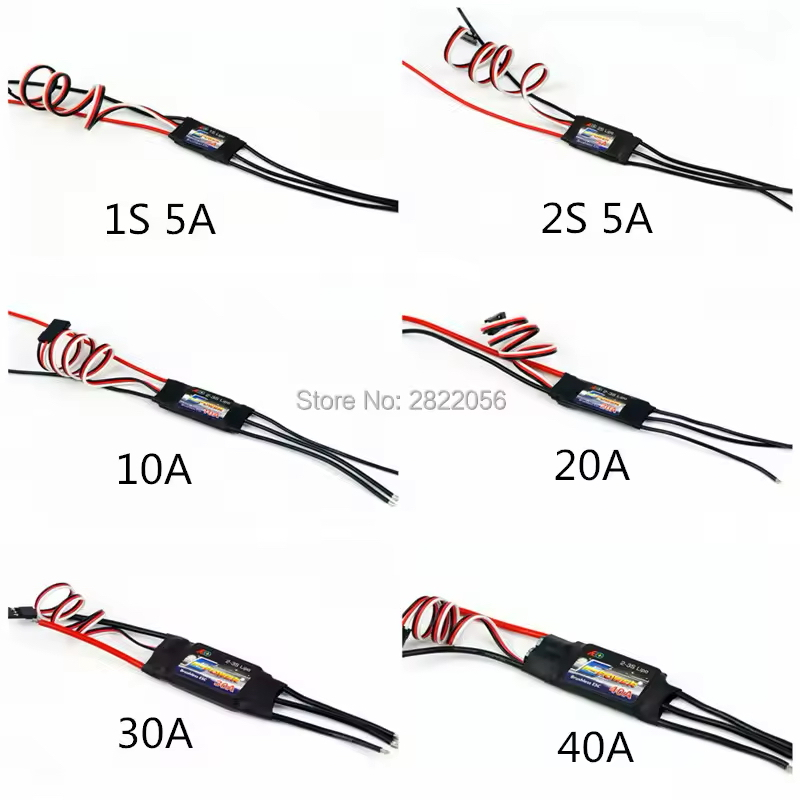 Controlador De Velocidade Do Motor ESC AEORC E-Power 1S5A 2S5A 10A 20A 30A 40A Sem Escova Para Avião RC Com UBEC Quadric