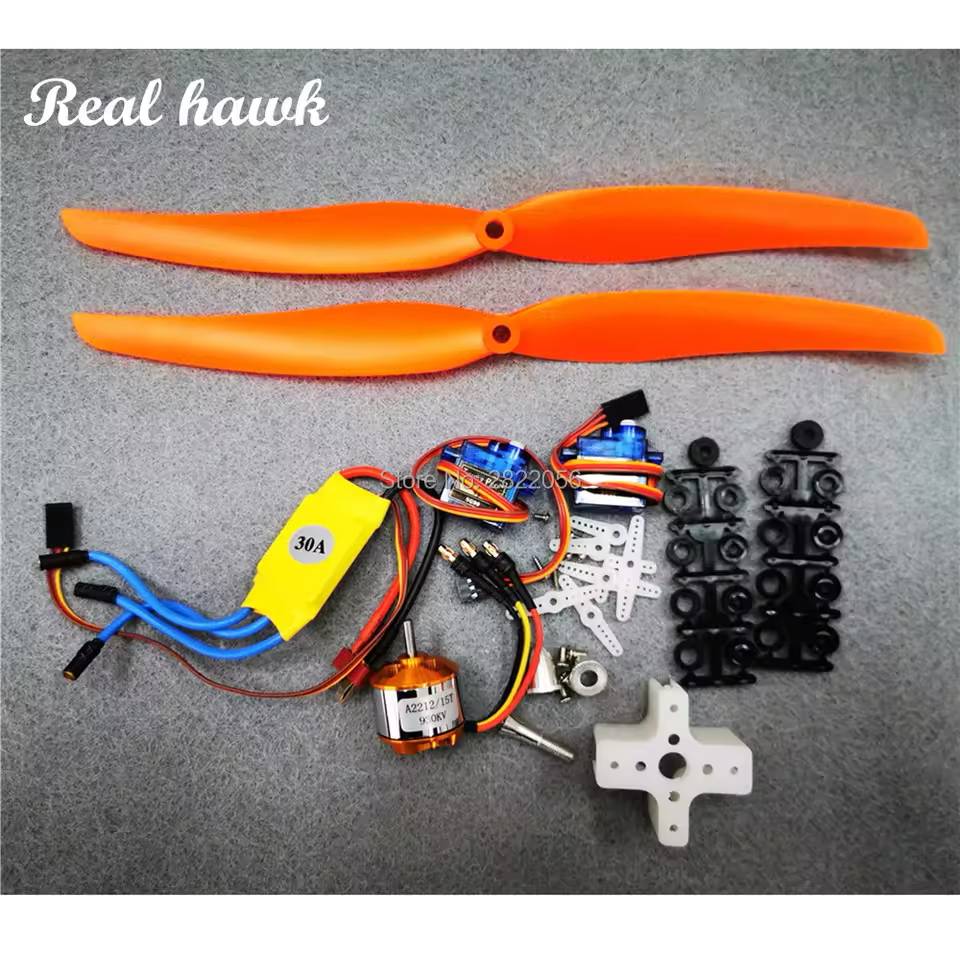 Motor Brushless A2212 930KV + ESC 30A + Servo SG90 9G + Hélice 1160 - Kit Completo para RC Avião/Helicóptero