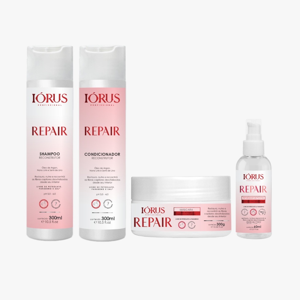 Kit Reconstrução Shampoo Condicionador Mascara Nano Link Semi Di Lino Iorus