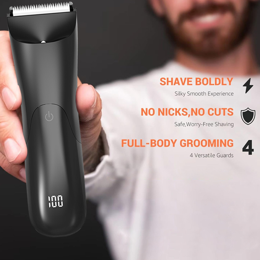 Aparador Masculino De Corpo Inteiro E Íntimo LAEGNER | Para Virilha , Peito , Costas Luz LED Carregamento USB-C
