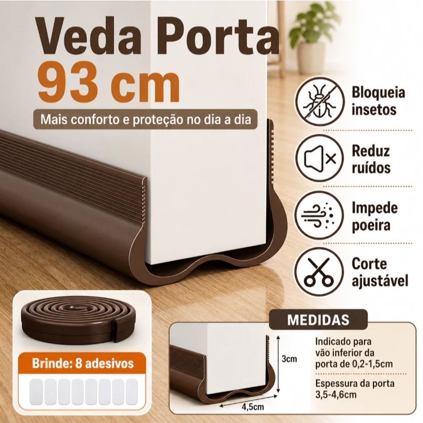 93cm PVC Door Bottom Sealing Strip Self-Adhesive Noise Sound Insulation Anti-Theft Windproof Door Stopper Inset