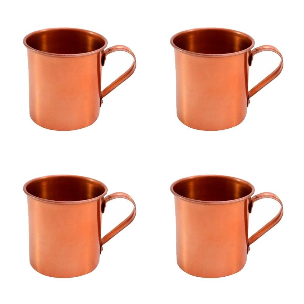 Kit 4 Canecas em alumínio estilo Moscow Mule Decor - Cobre