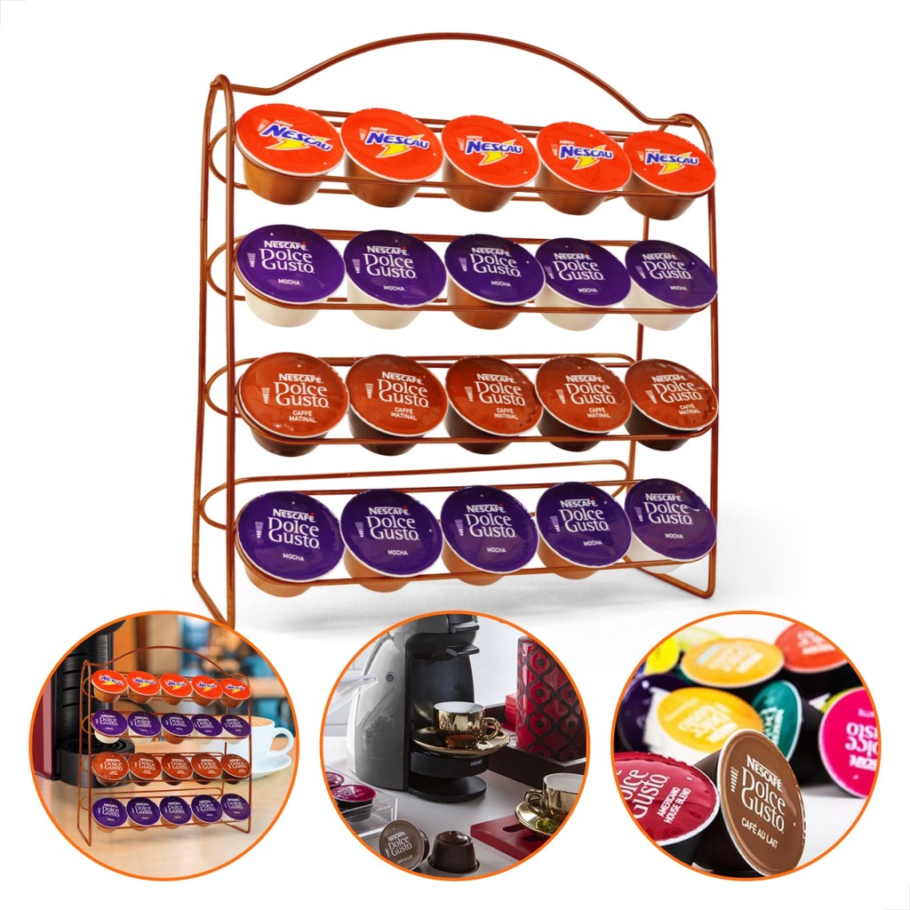 Suporte Porta 40 Cápsulas Compatível Dolce Gusto Cobre - Estilo e Praticidade para sua Cozinha