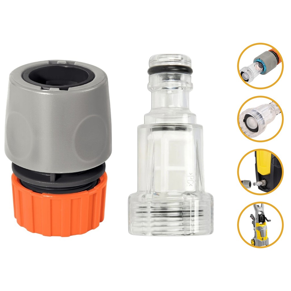 Kit Engate Rápido Filtro 3/4 Mangueira 1/2 Lavadora Alta Pressão Lavor Fast Extra 135