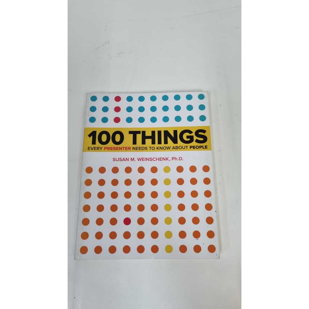 Livro 100 Things Every Presenter Needs Toknow About People A6816