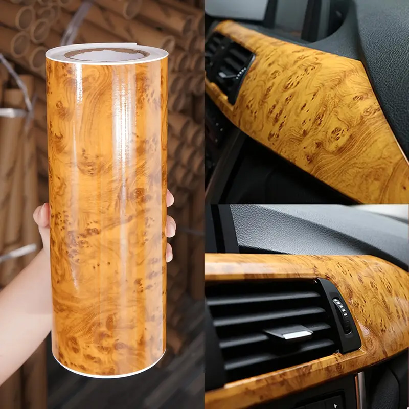 Gloss ‐ Wood Grão-Texturizado Vinyl Wrap Roll Sheet Film Release Adesivo Decal Sticker Para Car Home Office Furniture De