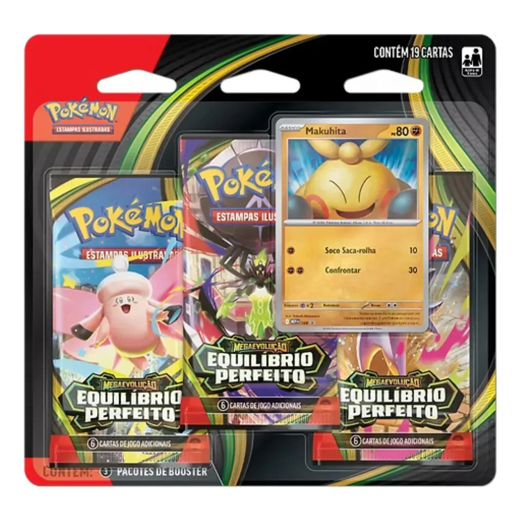 Pokémon 3 Booster Pack Equilíbrio Perfeito + Carta Promo