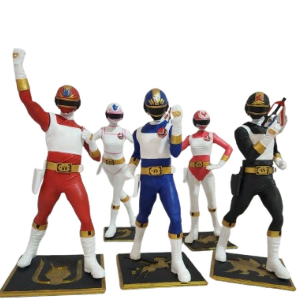 Kit 5 Peças Esquadrão Relâmpago Changeman Dragon Griphon Pegasus Mermaid Phoenix
