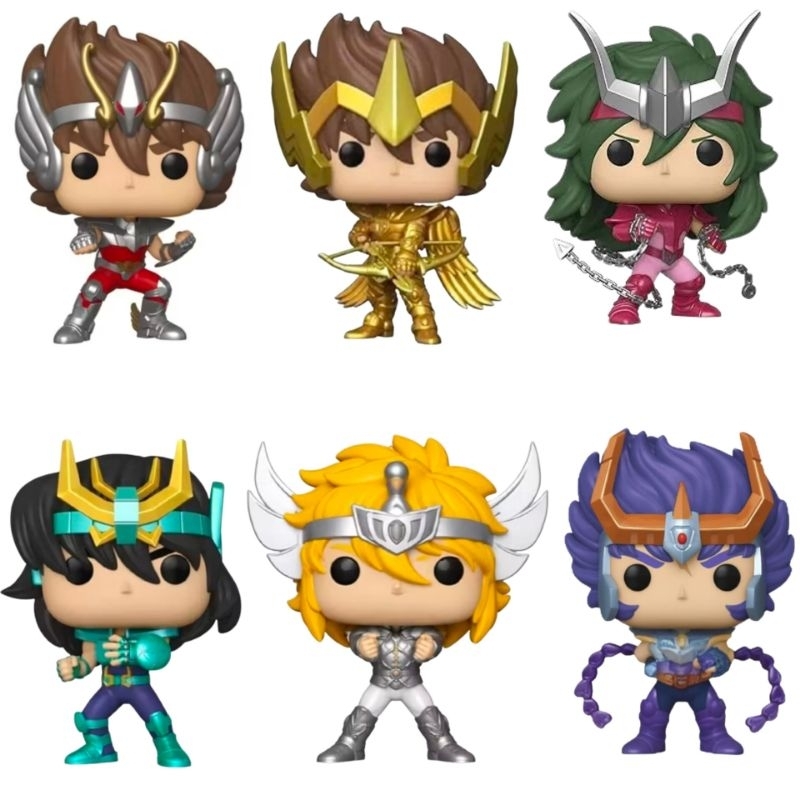 Bonecos Action Figure Cavaleiros do Zodíaco - Pegasus Seiya, Dragon Shiryu, Cygnus Hyoga, Andromeda Shun e Phoenix lkki.