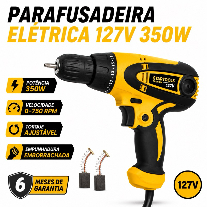 PARAFUSADEIRA ELÉTRICA 350W 110V I 127V Profissional Promoção Potente Oferta