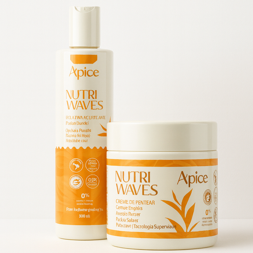 KIT Apse Nutri Waves - Gelatina Acidificante 300ml + Creme de Pentear Condicionante 500g Apice