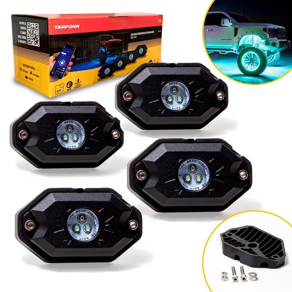 KIT 4 LEDS ATMOSFERA EXTERNA RGB BLUETOOTH