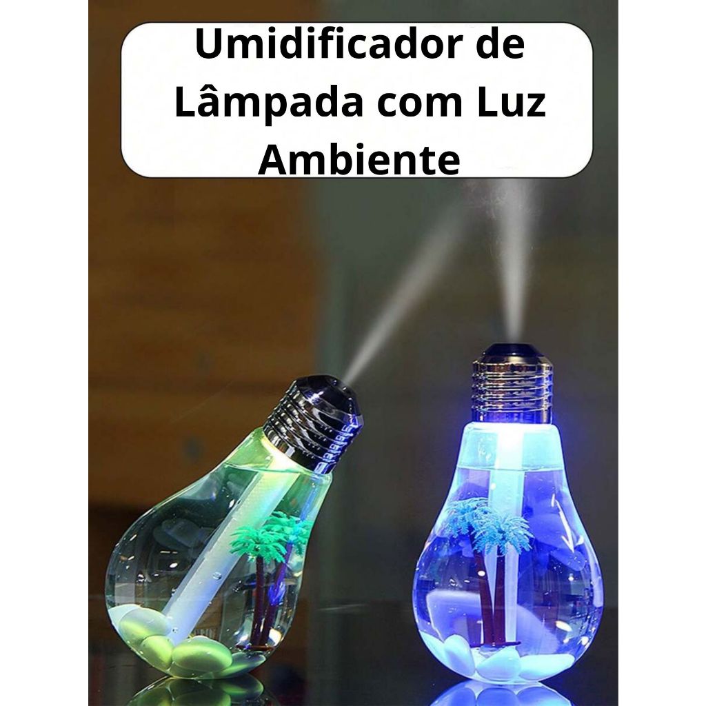 Umidificador de Design de Lâmpada - Umidificador De Atmosfera - Envio Imediato