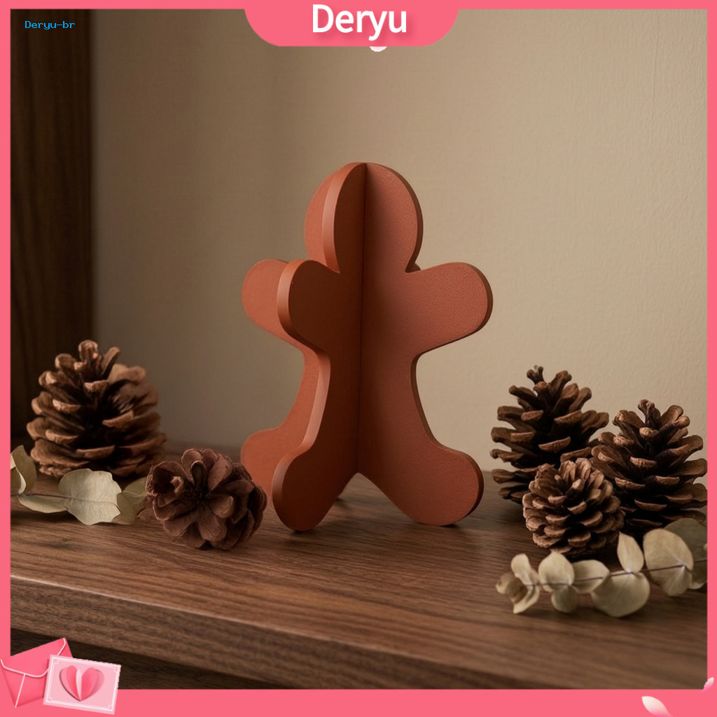 Cute Brown Gingerbread Statue Christmas Man Ornaments 3d Printed Ornament – Modern Tabletop Figurine for Home Office D
