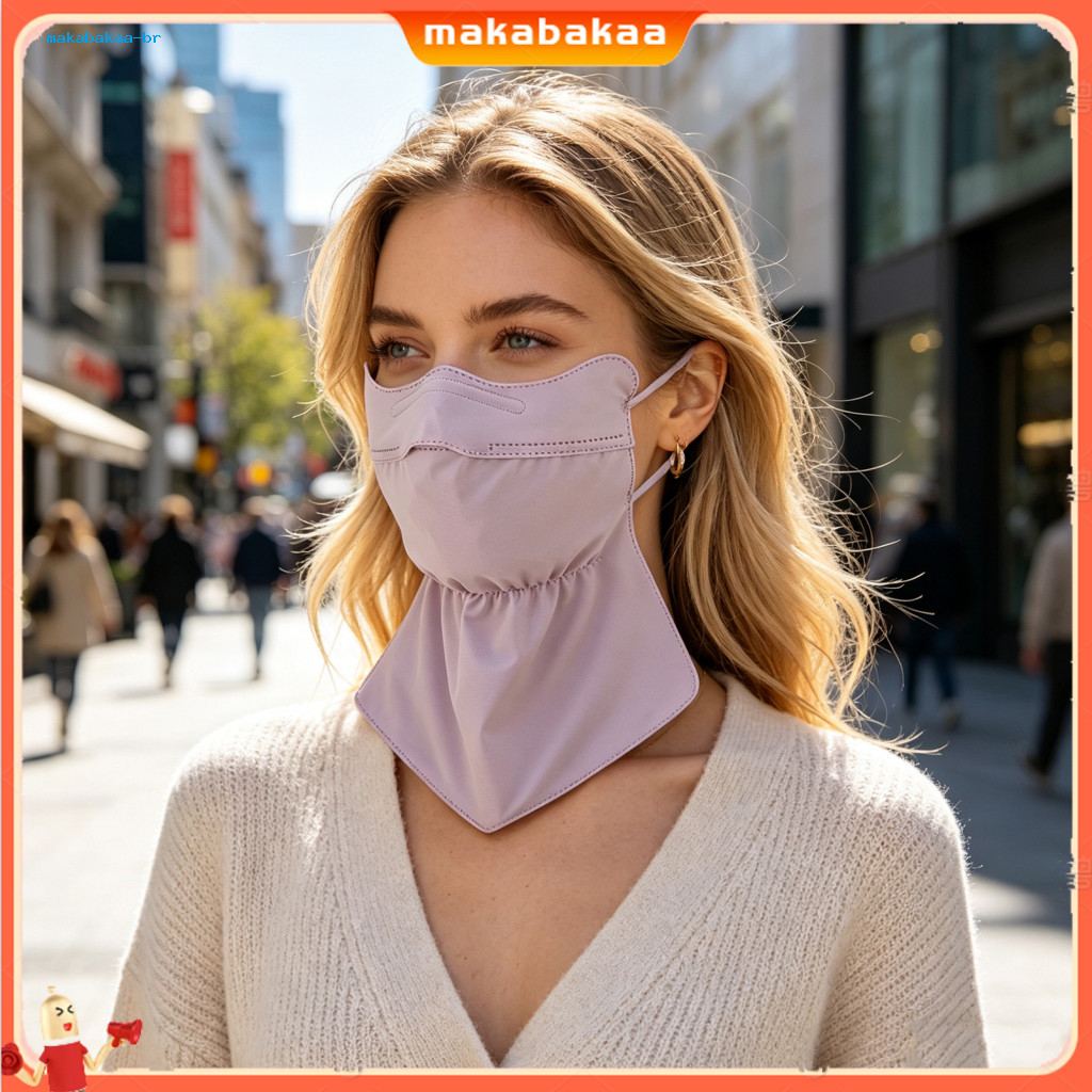 Face Guard Elastic Fabric 3d Cut Sun Protection Mask with Adjustable Earhooks Breathable Neck Cover for Outdoor Sports S