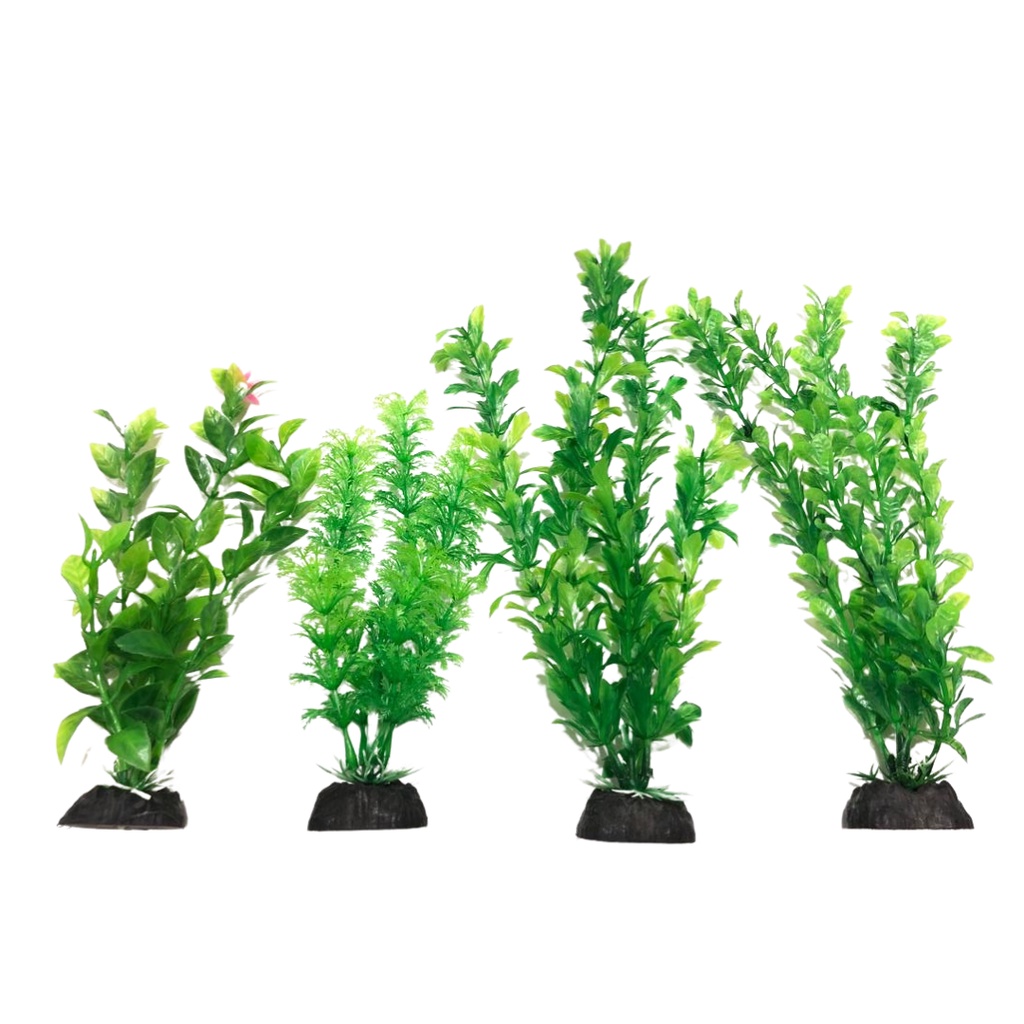 Planta Artificial Aquário Kit Nature Green 02 20cm 02 30cm