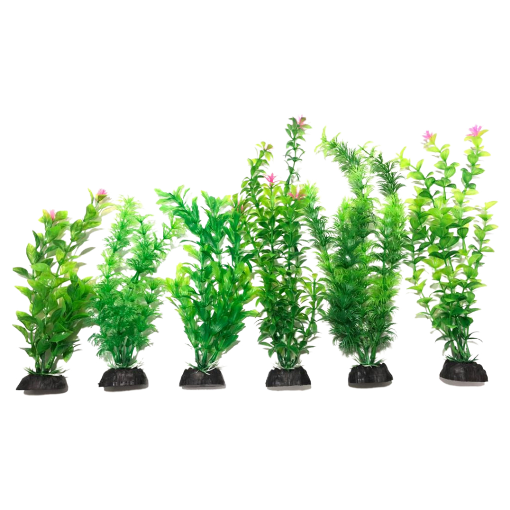 Plantas Artificiais Aquário Green Misto - 3un 20cm 3un 30cm