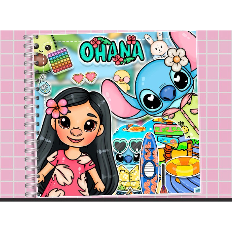 Livro interativo Stihit e Lilo, livro em velcro com muita imaginação.