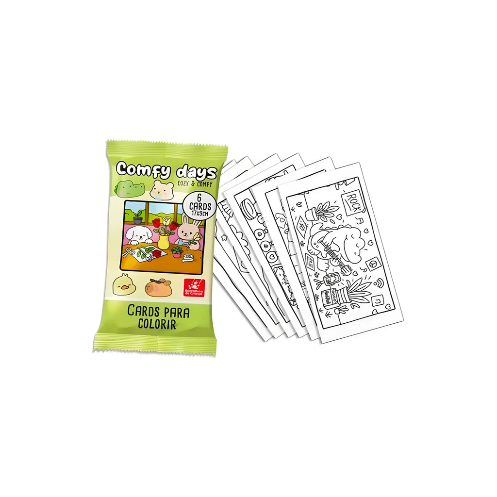 Kit 6 Cards Para Colorir Cozy Time 2