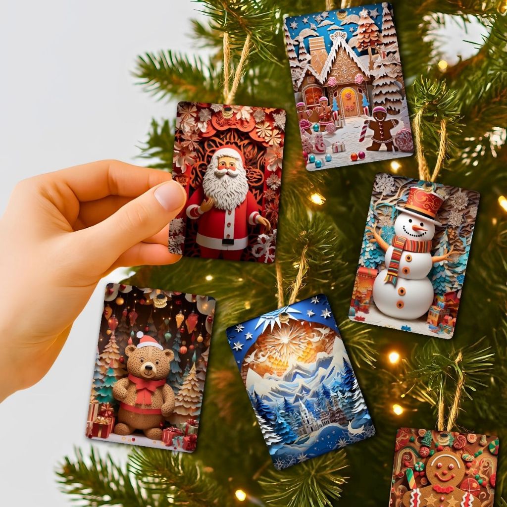 Kit Natal Decoração Enfeite - Feito em Madeira - Modelo Natal Craft - Natalino - Envio Imediato