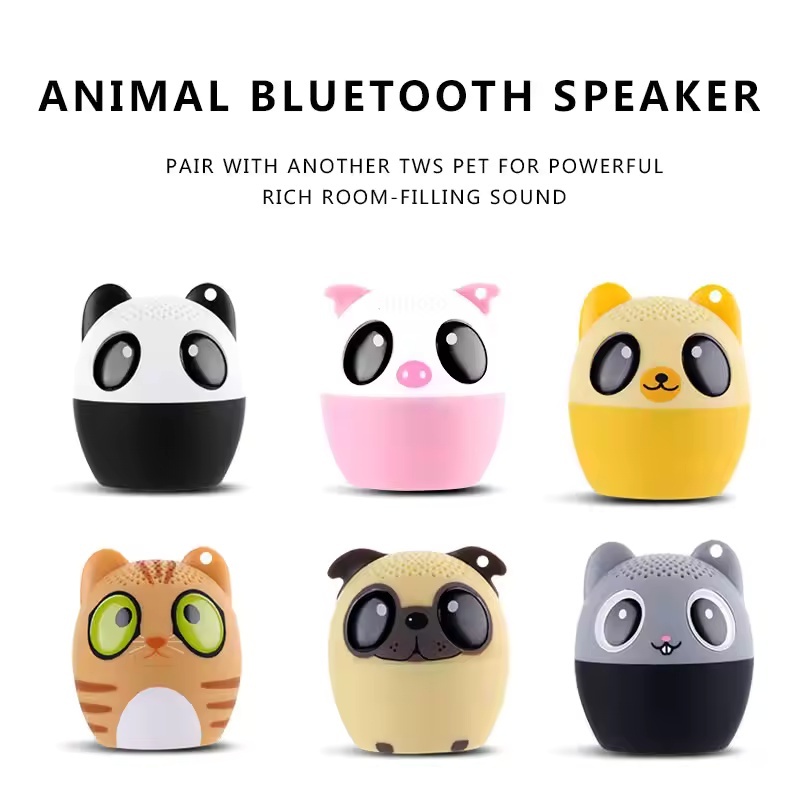 Animal De Estimação Mini Alto-Falante Bluetooth Portátil Chamadas Mãos-Livres Pequenos Falantes Graves Pesados Sem Fio E