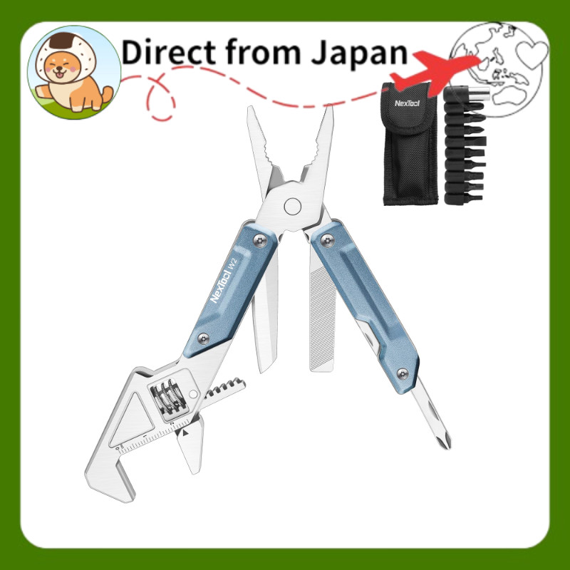 NexTool W2 Multi-Tool, 8-in-1 Multi-Tool, Adjustable Wrench, Multi-Tool Pliers, Pocket Knife [Direto do Japão]