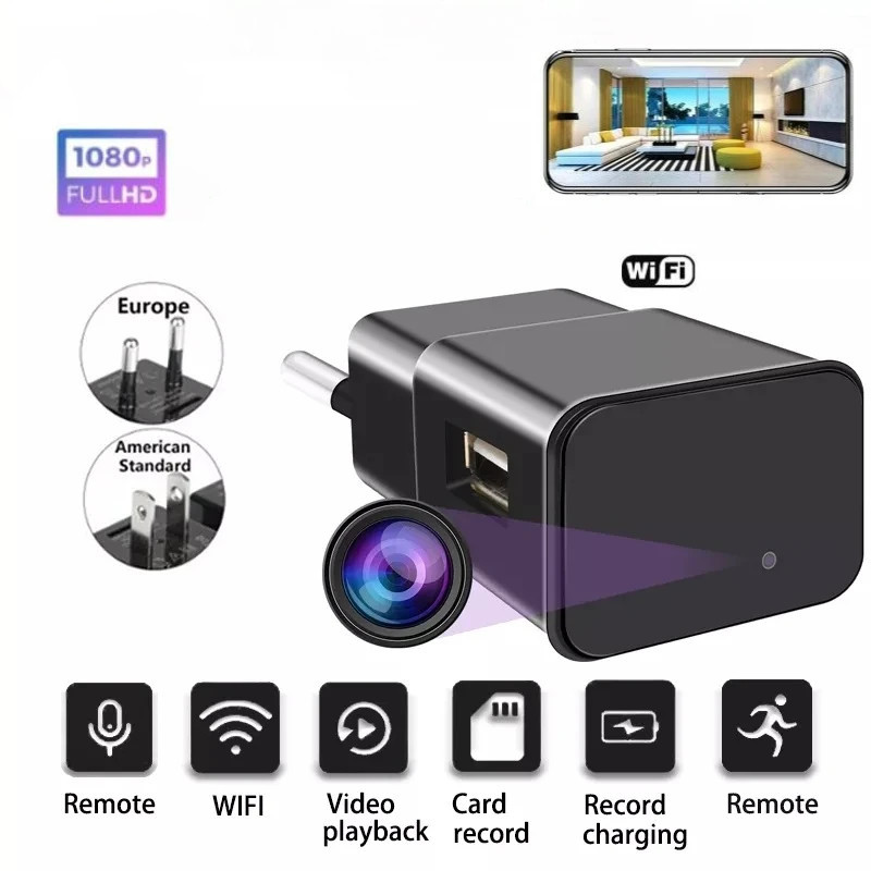 Nova Mini Câmera 1080P Full HD Micro WIFI Eua Ue Plug Sem Fio Filmadora Proteção De Segurança Em Casa Inteligente Pequen