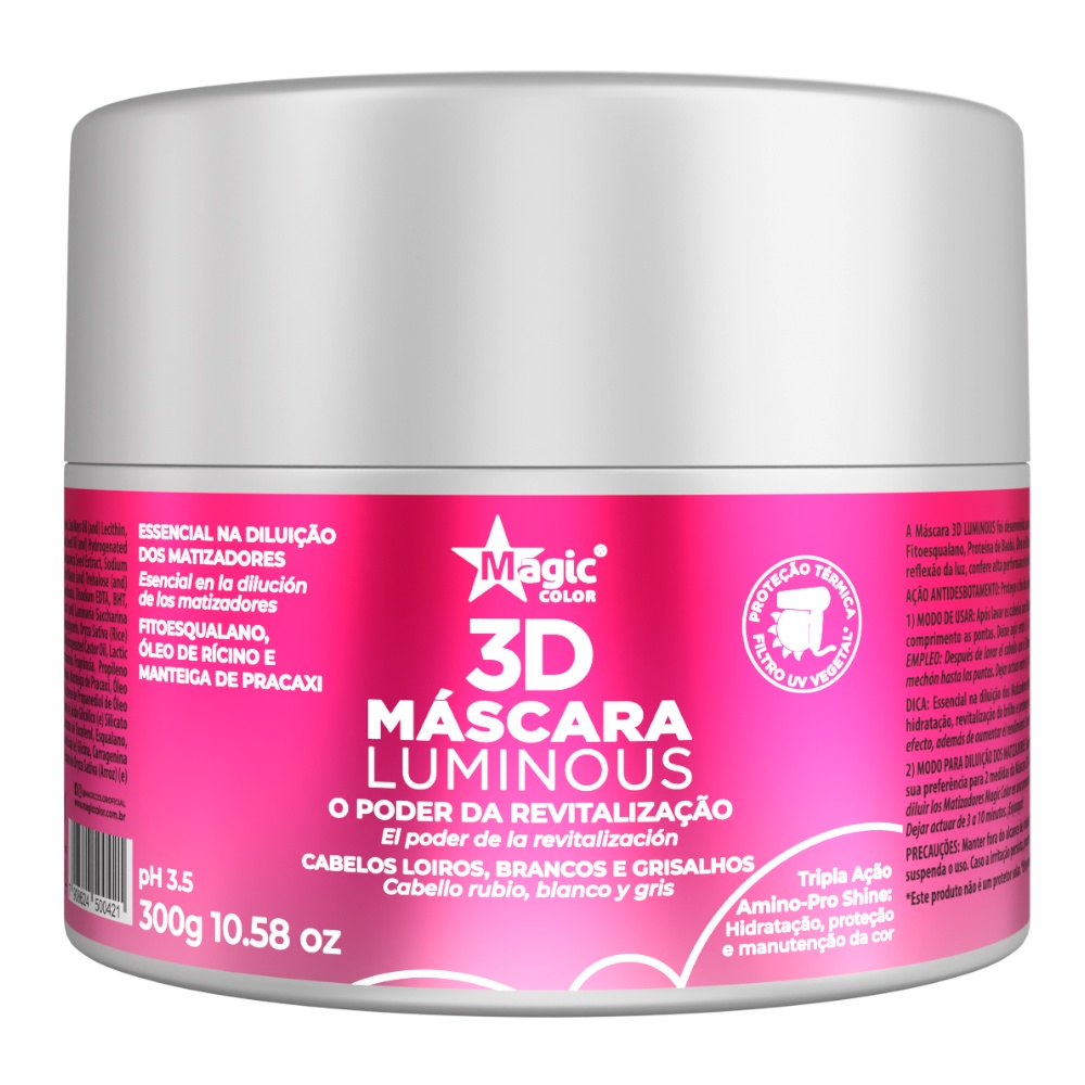 Máscara 3d Luminous Manutenção Diária Magic Color 300g