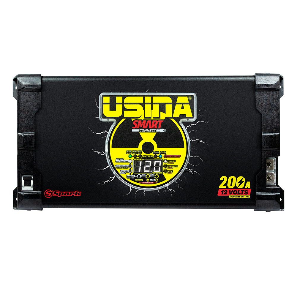 Usina Connect Fonte e Carregador Lithium 12V 200A Monovolt 220 – Som Automotivo