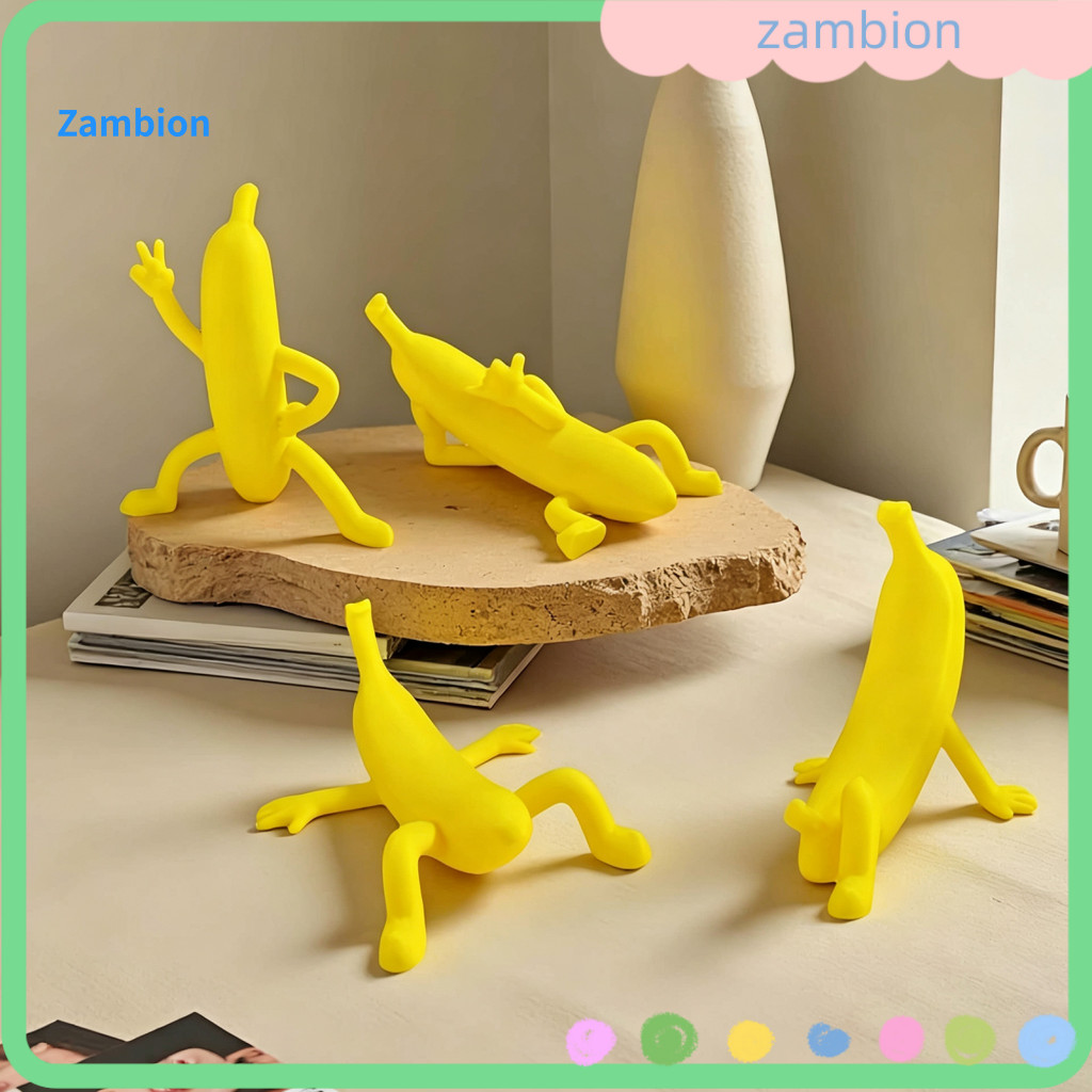 Funny Banana Man Figurine Desk Ornaments 4pcs Cute Figurines – 3d Printed Desktop Novelty Table Decor Toys for Office