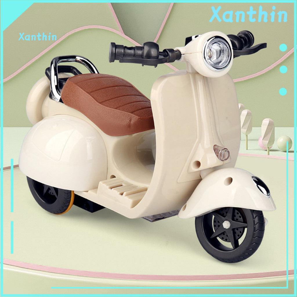 Abs Material Motorcycle Toy for Kids 360° Rotating Car with Spinning Tires – Fun Desktop Ornament for Family Entertai