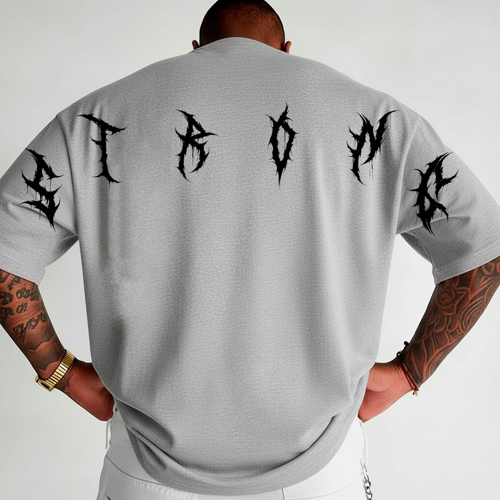 Camiseta STRONG Gótico Streetwear Estilo Hio Hop Algodão Unissex