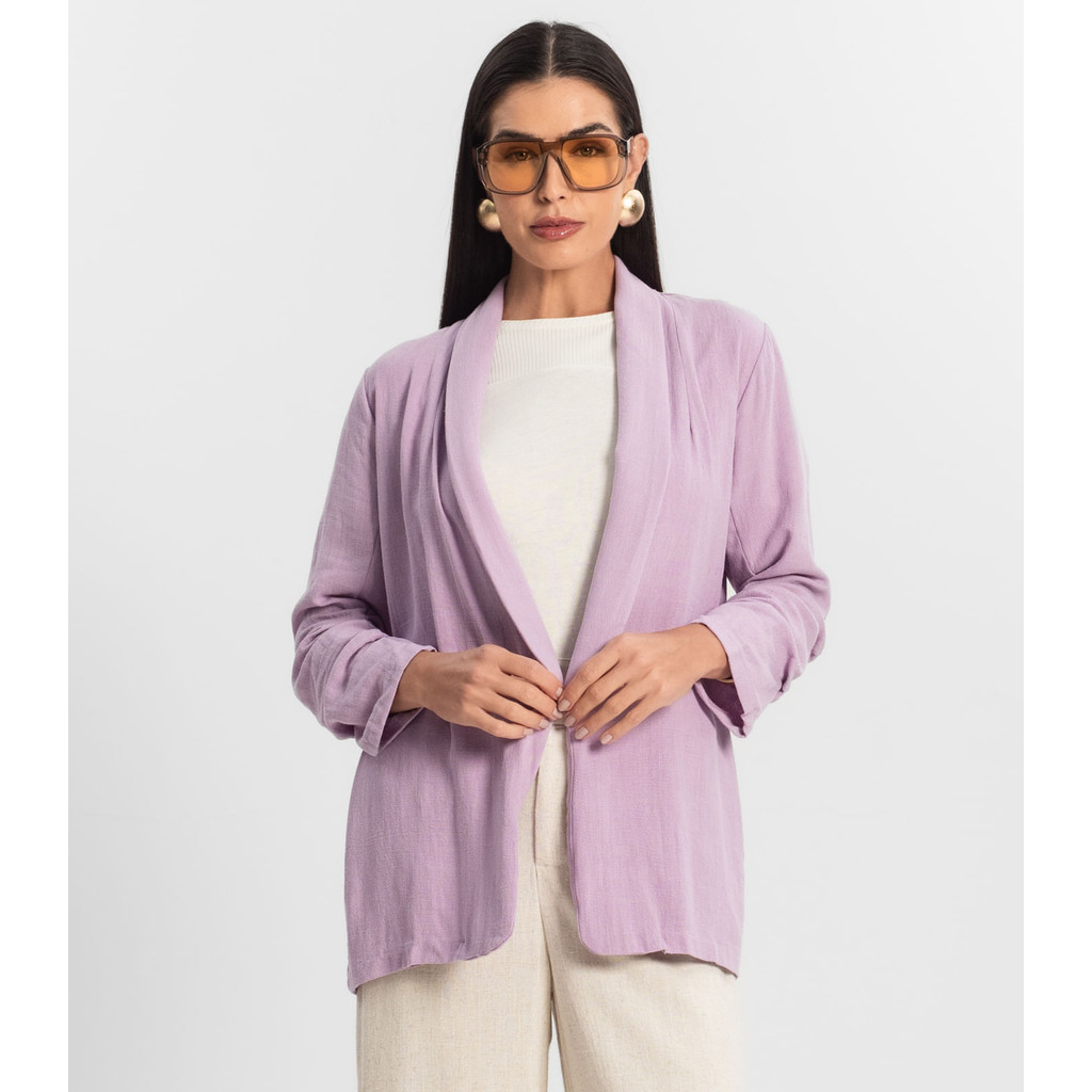 Blazer Feminino Em Linho Strong Endless Roxo
