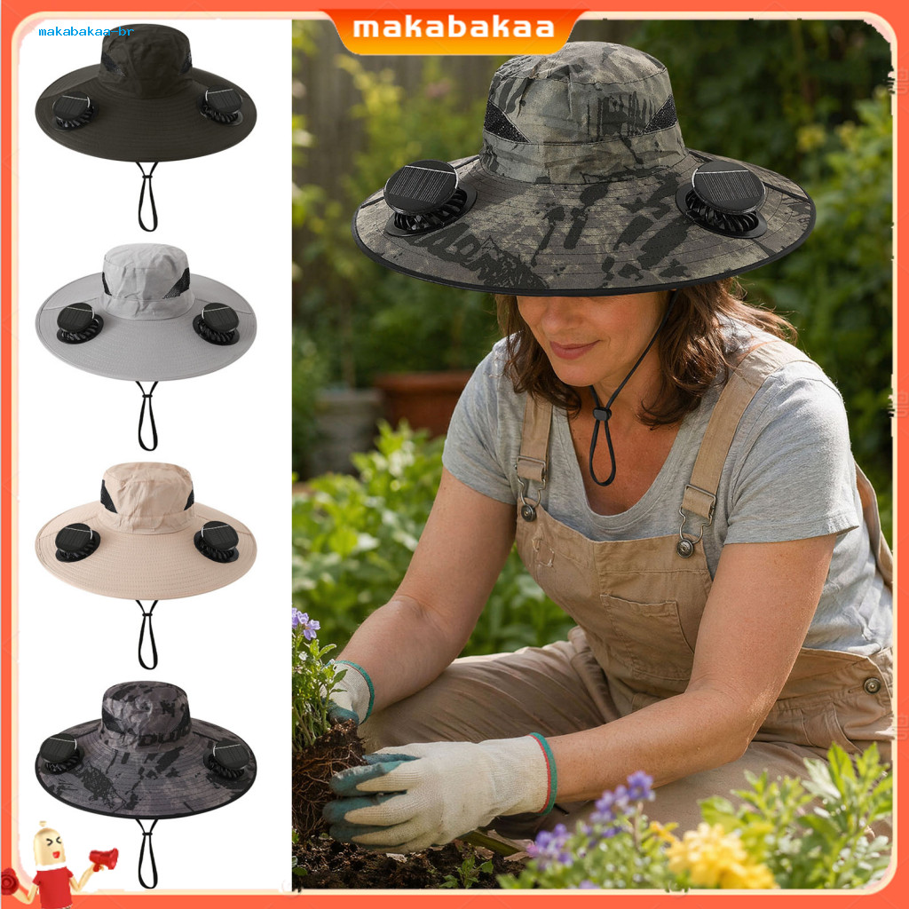 Wide Brim Sun Hat with Dual Usb Rechargeable Fans Large Battery Outdoor Cap for Fishing Hiking Gardening – Summer Heat