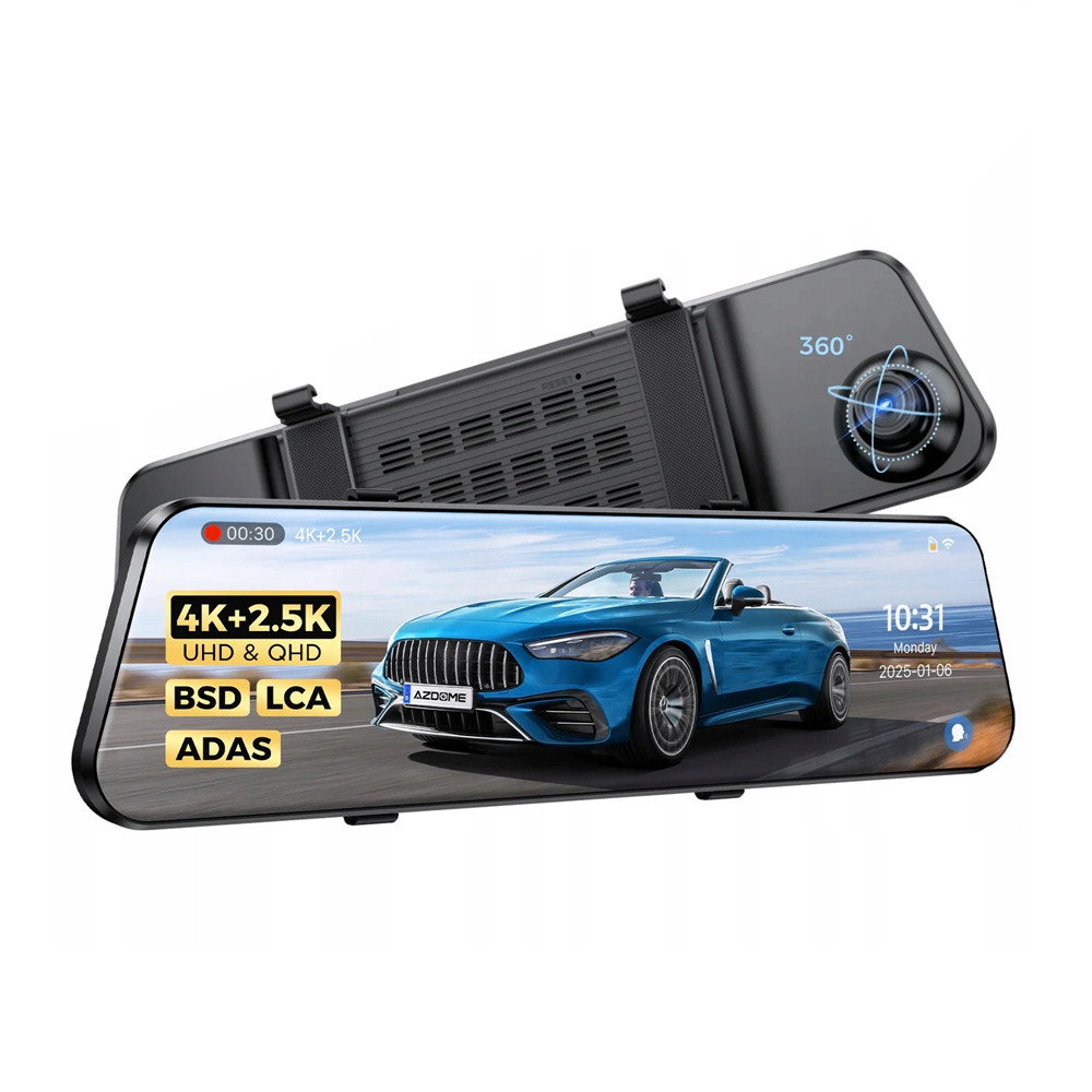 AZDOME Câmera Veicular PG17 4K+2.5K Dash Cam Carro ADAS BSD