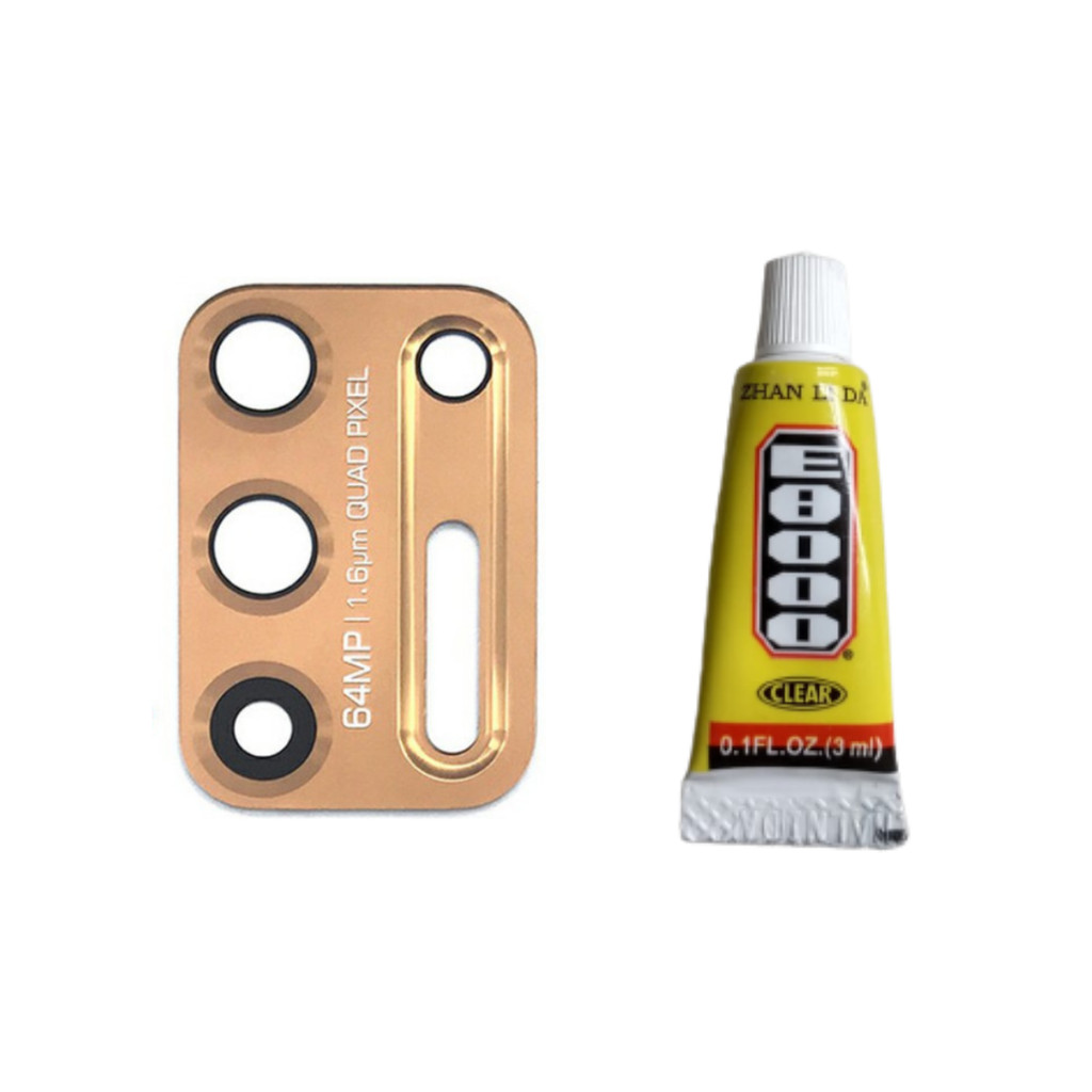 Lente Câmera Vidro Para Moto G9 Plus Dourada + Cola 3Ml