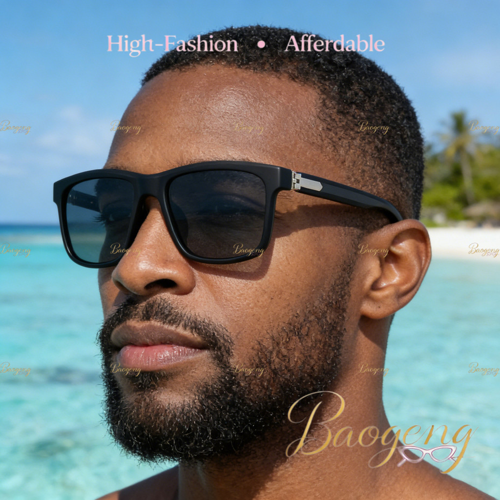 (BAOGENG) Nova Chegada Euro-American Premium Skin-Friendly Frame Óculos De Sol Quadrados Polarizados Unissex Para Ciclis