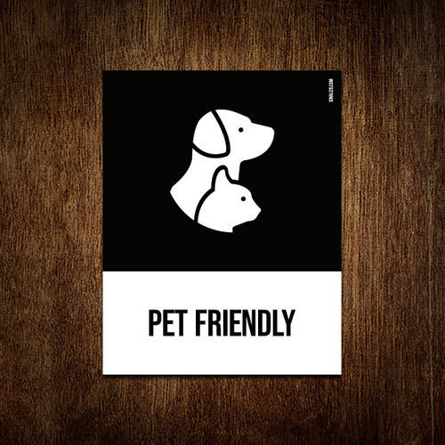 Placa Sinalização Ícone - Pet Friendly