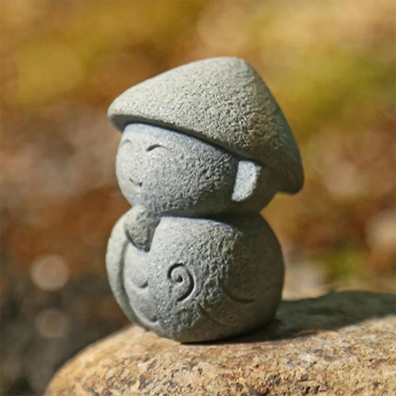 Estátuas Bonito Pequeno Jizo Escultura Estatuetas Ornamentos De Jardim Japonês Ksitigarbha Aquário Bonsai