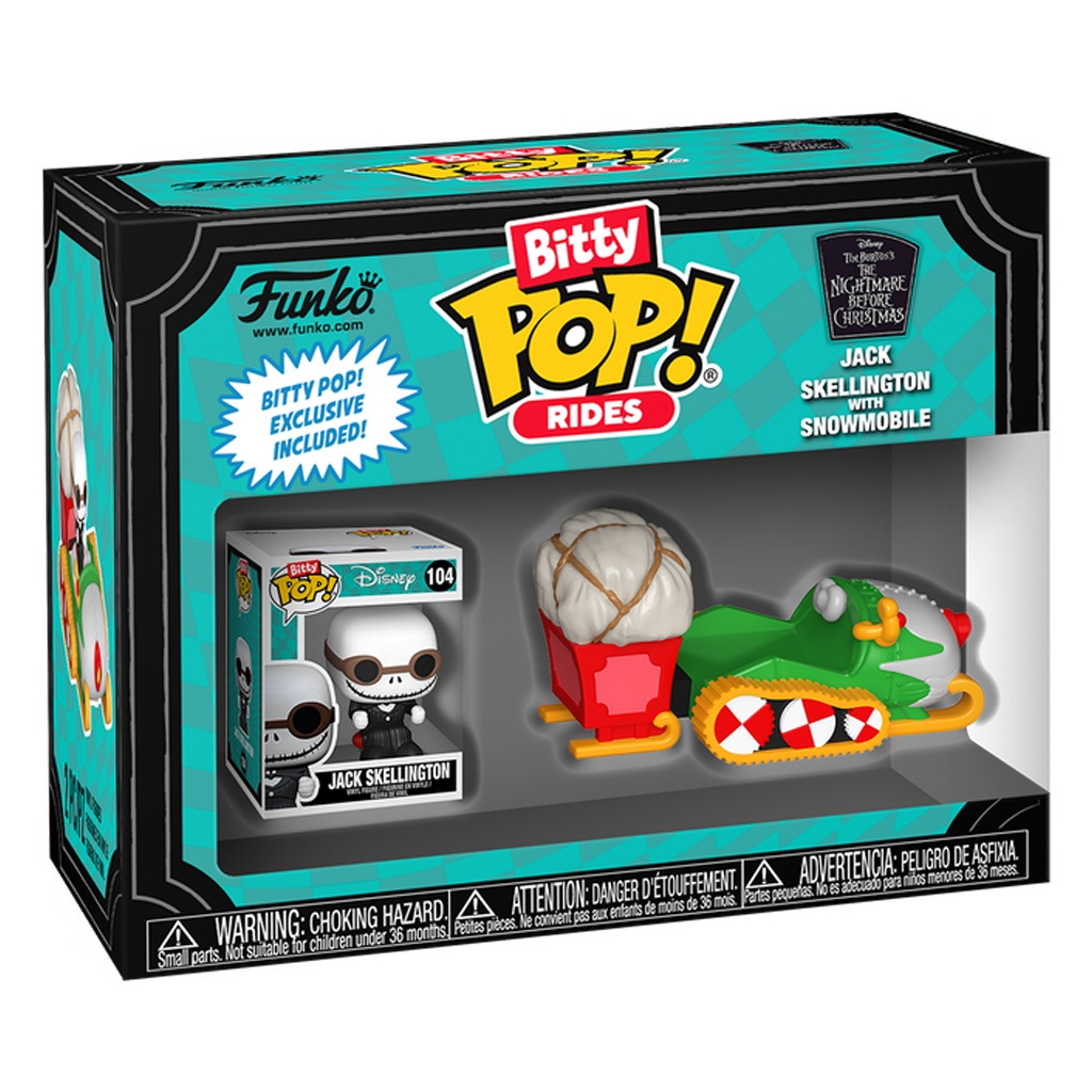 FUNKO BITTY POP! RIDES DISNEY THE NIGHT BEFORE CHRISTMAS - JACK SKELLINGTON WITH SNOWMOBILE (83624) NOVO ORIGINAL