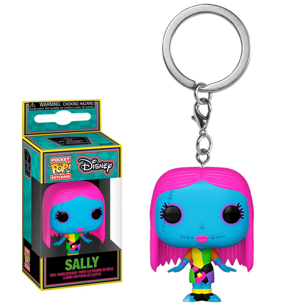 CHAVEIRO FUNKO POCKET POP KEYCHAIN DISNEY THE NIGHTMARE BEFORE CHRISTMAS BLACKLIGHT - SALLY NOVO ORIGINAL