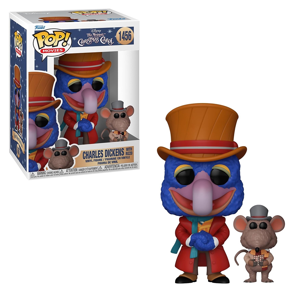 FUNKO POP MOVIES THE MUPPET CHRISTMAS CAROL - CHARLES DICKENS WITH RIZZO 1456 NOVO ORIGINAL