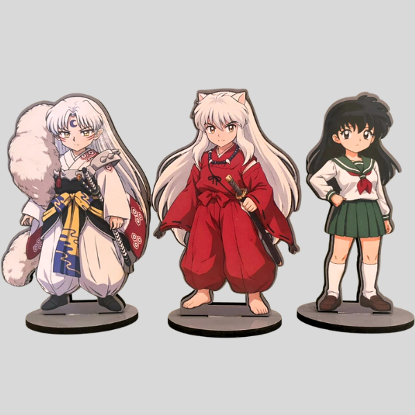 Totem anime Inuyasha - Inuyasha Sesshoumaru Kagome Miroku Kikyou action figure boneco mdf presente