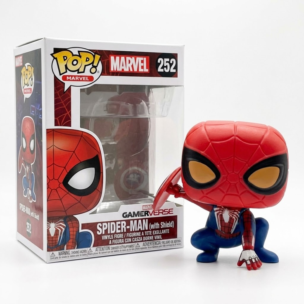 Homem Aranha Pop Gamerverse Boneco Colecionável Miniatura Geek Escudo Decoração Gamer